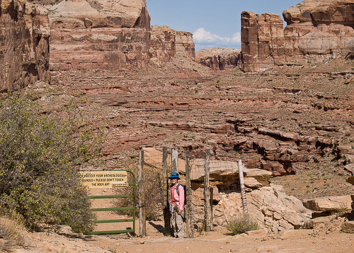 LJ at the park boundary gate