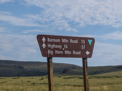 Trail sign along the Wyoming Bighorns route