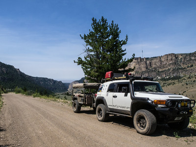 Old Ten Sleep Canyon road in the Bighorn Mountains
