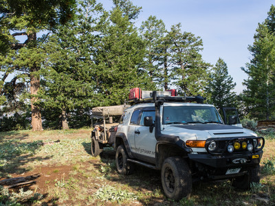 Packing up camp in the Wyoming Bighorn Mountains
