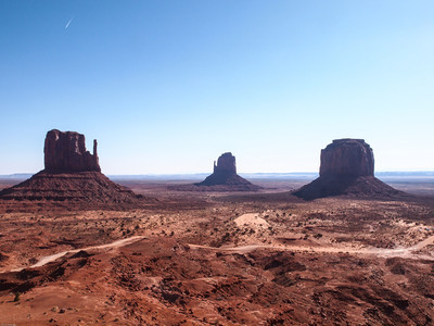 Iconic sandstone formations in Monument Valley