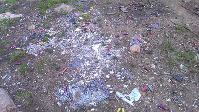Spent shells and litter left in Pike National Forest
