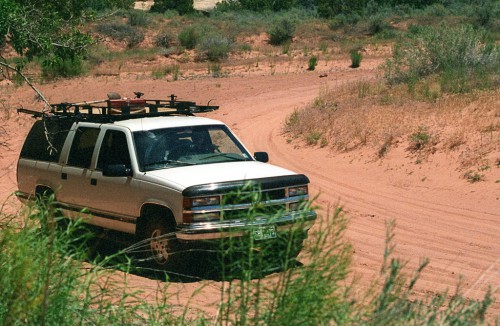 Our old Suburban on the Salt Creek Road