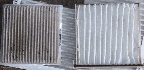 New cabin filter cut from furnace filter