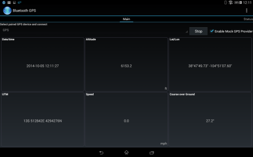 GPS data output