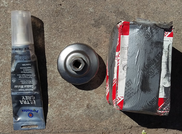 Oil Filter, Gasket Maker, Filter wrench.