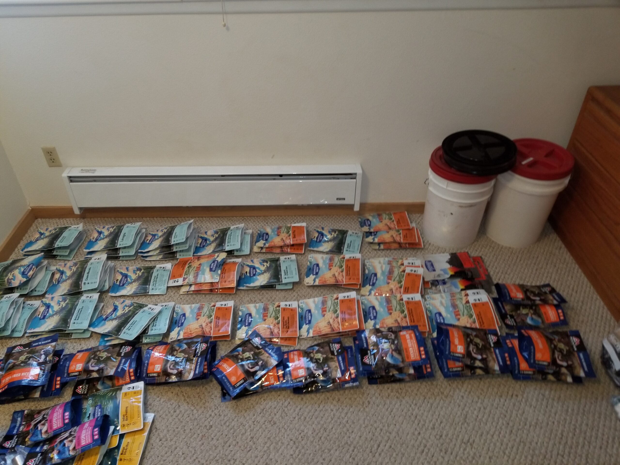 Freeze-dried meals prepared for the Missouri River paddling expedition